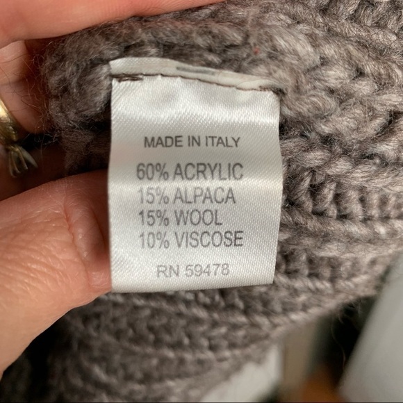 ELSAMANDA BrownChunky Knit Cardigan Italy Alpaca M - Picture 5 of 6